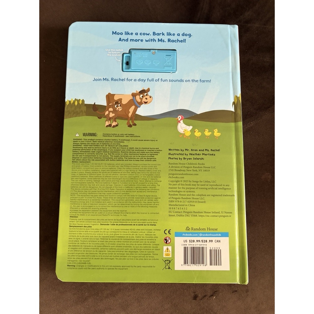 A Day on the Farm (Ms. Rachel): An Interactive Sound Book with 12 Sounds Works - Picture 2 of 5
